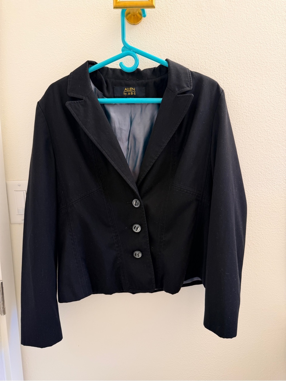 Allen B. By Allen Schwartz Black Single-Breasted Tailored Blazer